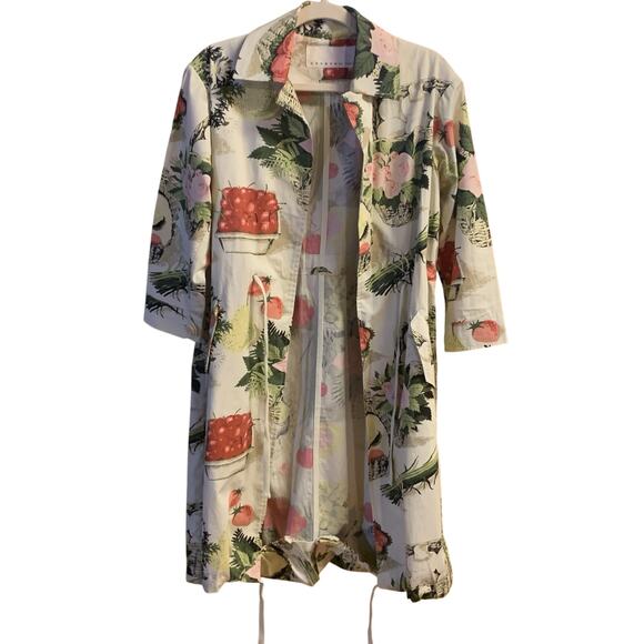 Cooper by Trelise Lounge Wear/Jacket Size 6-8 Womens Multi Color Fruit & Flowers - Picture 2 of 8